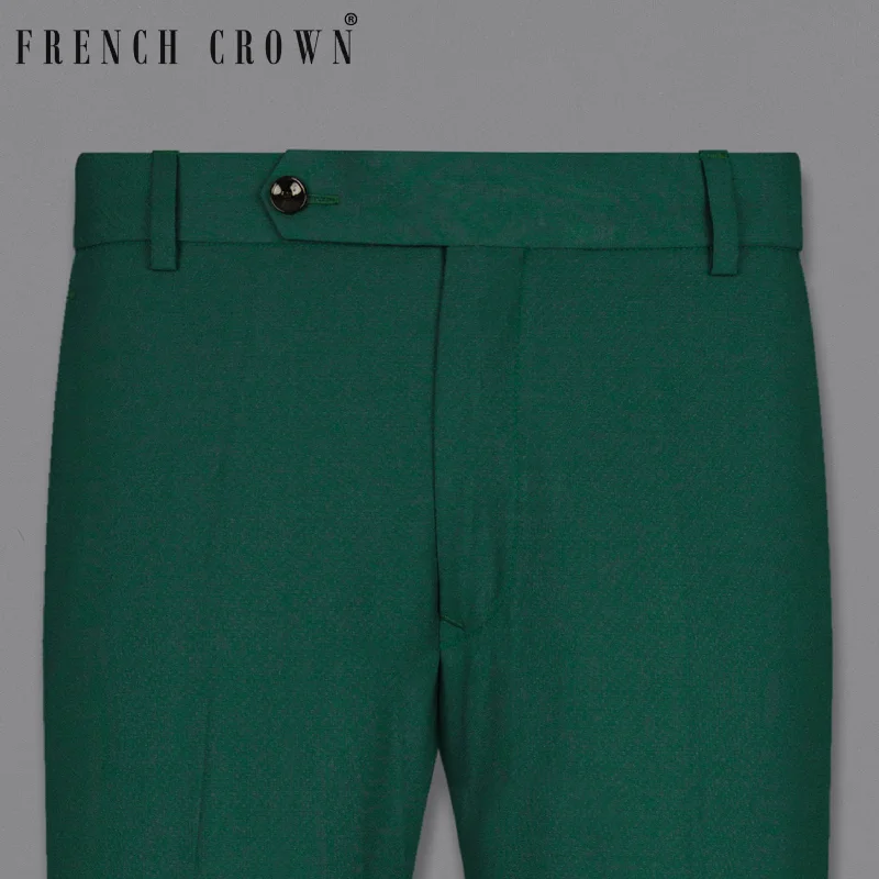 Aqua Deep Green Wool Rich Pant