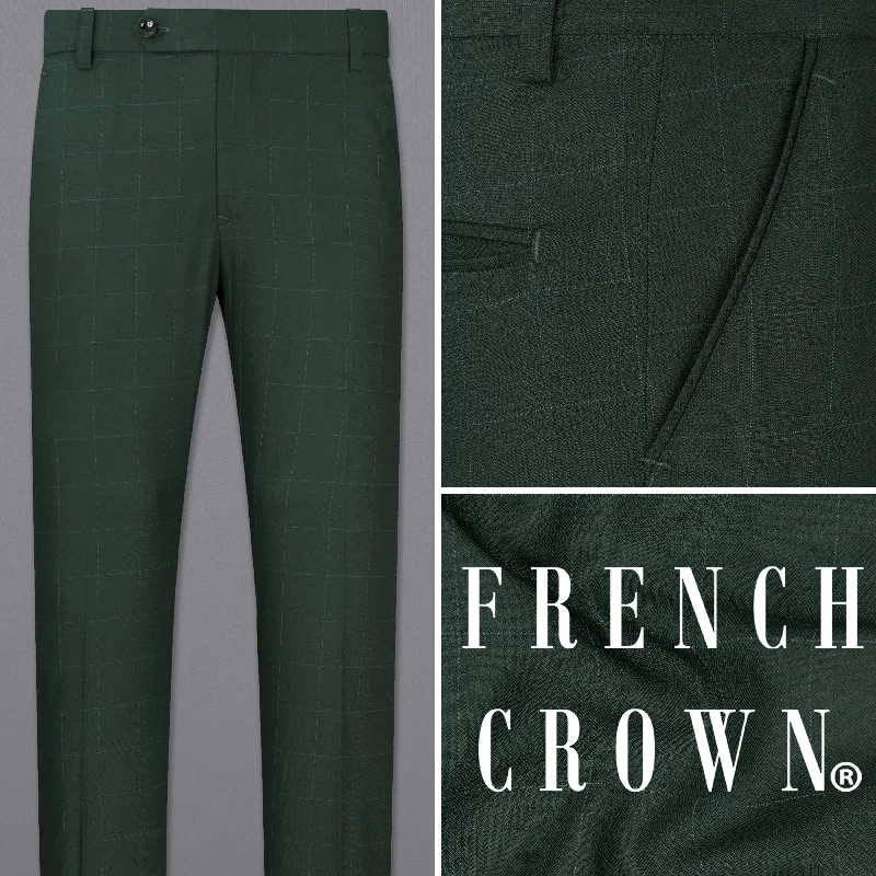 Gunmetal Green Plaid Pant