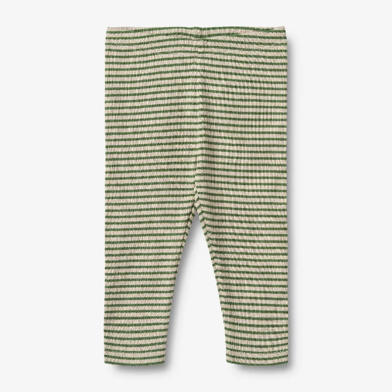 Striped Leggings Jules - elm green stripe