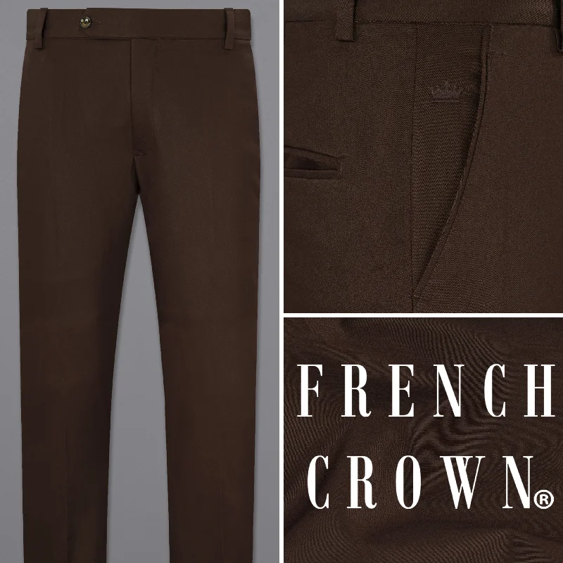 Oil Brown Belt Closure Pant