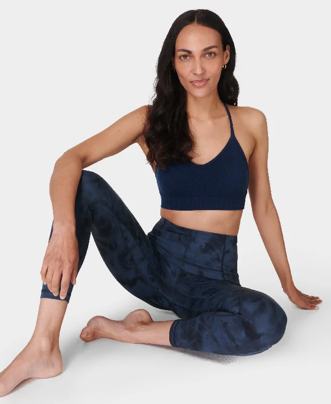 Super Soft 7/8 Yoga Leggings Sb6916a 7878 Navy-Blue-Spray-Dye