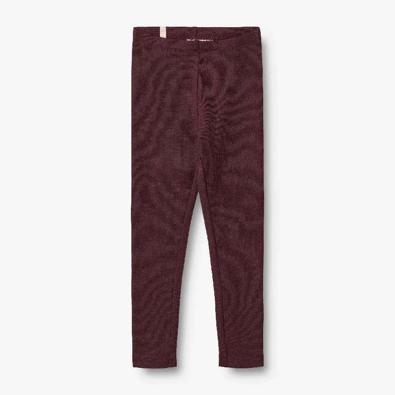 Wool Leggings - aubergine