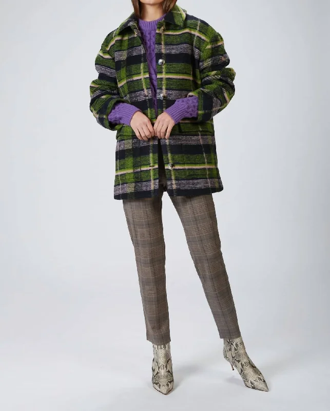 Lottie Jacket In Tartan Navy