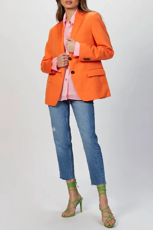 Single Breasted Jacket In Orange