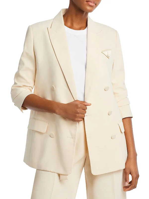 Sloane Womens Knit Business Double-Breasted Blazer