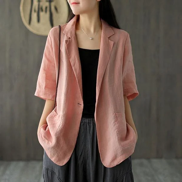 2020 Summer New Cotton Linen Comfortable All-match Women Coat