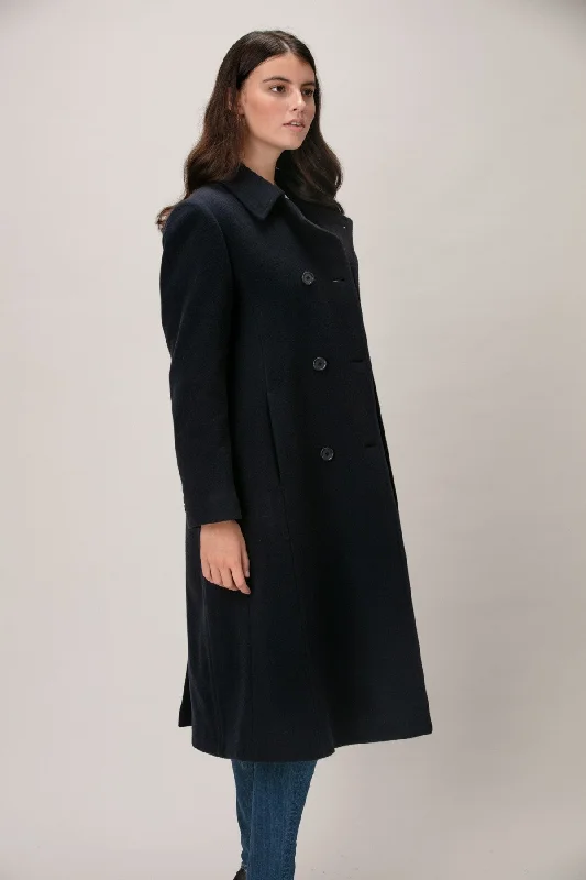 NADINE Wool & Cashmere Long Double Breasted Coat 2140C/W