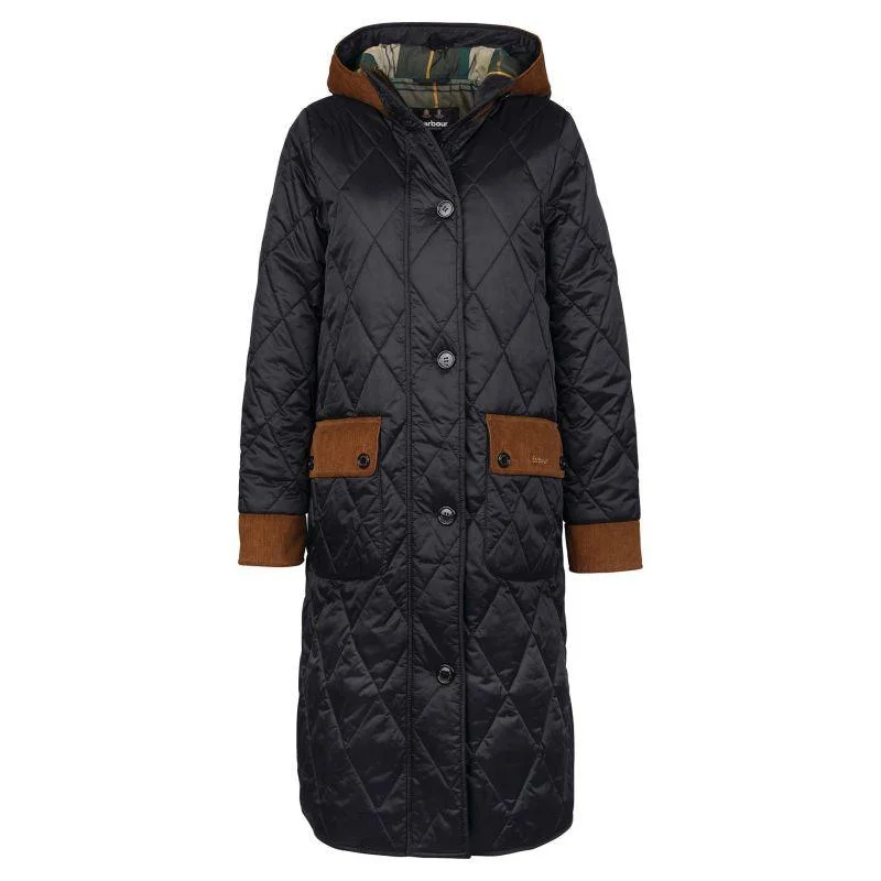 Barbour Mickley Ladies Quilted Coat - Black/Ancient