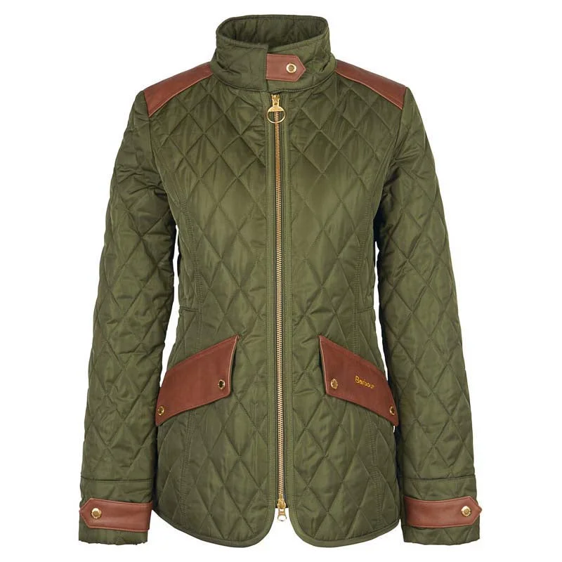 Barbour Premium Cavalry Ladies Quilted Jacket - Olive/Ancient