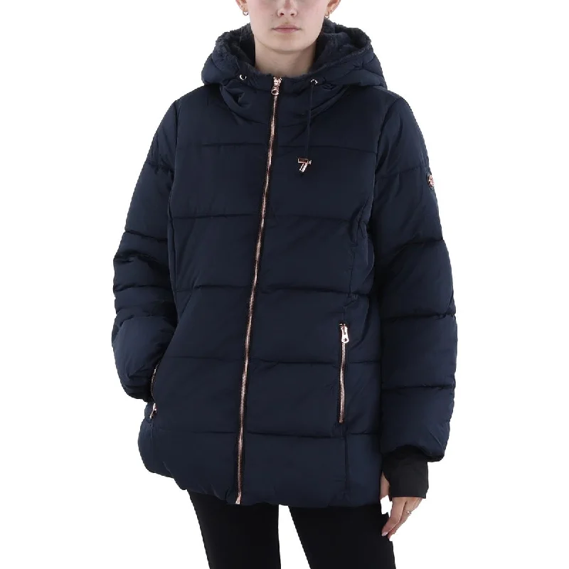 Womens Insulated Faux Fur Lined Puffer Jacket