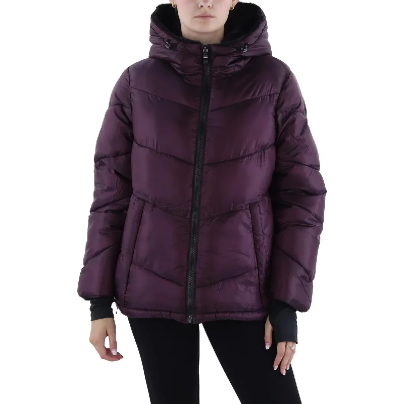 Womens Faux Fur Lined Cold Weather Puffer Jacket