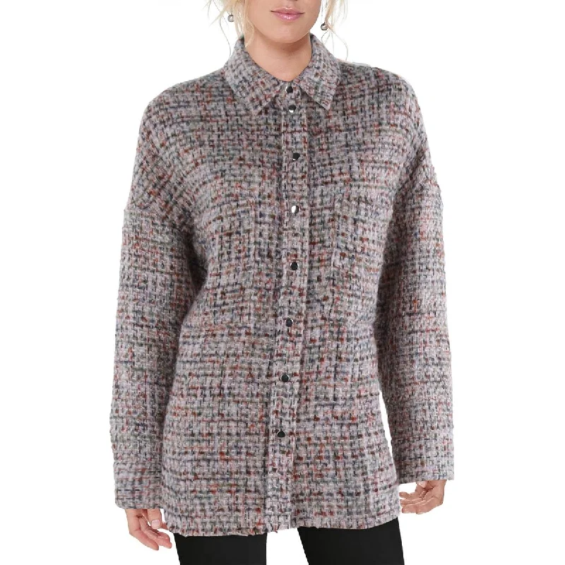 Womens Tweed Lightweight Shirt Jacket