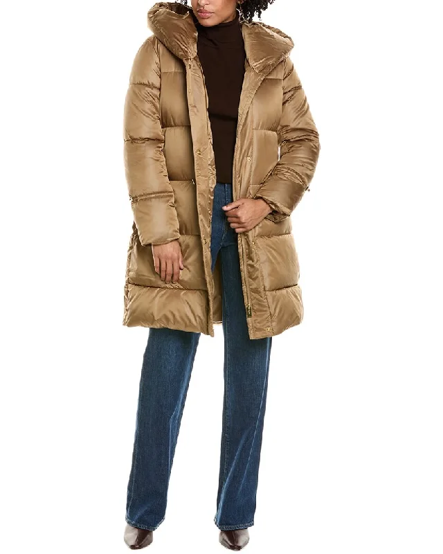 Via Spiga Pillow Collar Belted Coat