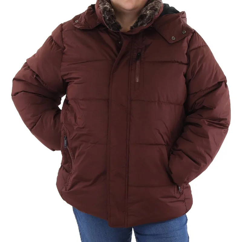 Plus Womens Fleece Lined Quilted Puffer Jacket