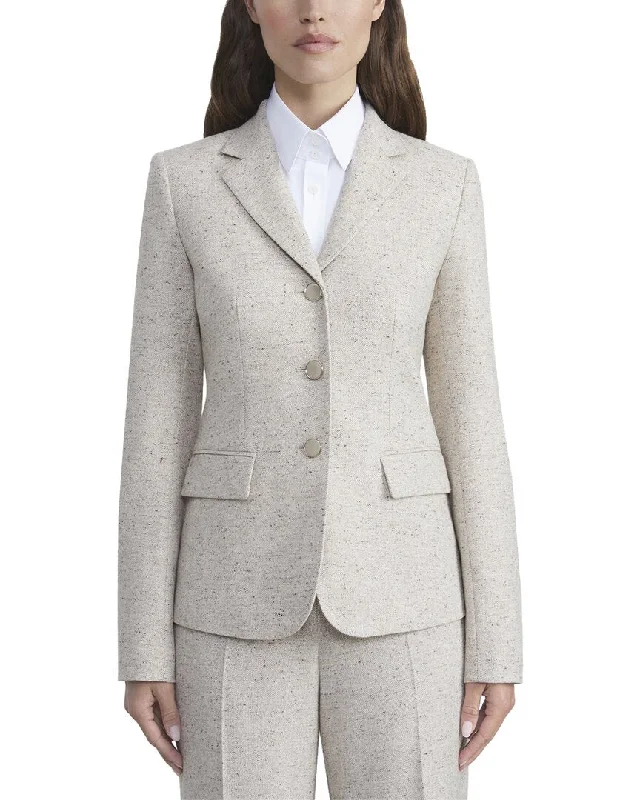 Lafayette 148 New York Three Button Academy Wool & Silk-Blend Blazer