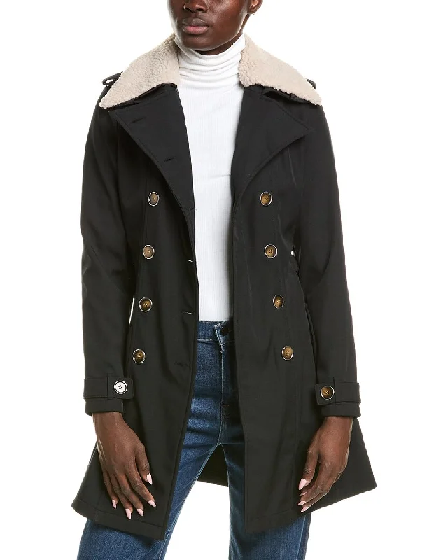 Nicole Miller Military Styled Soft Shell Trench Coat