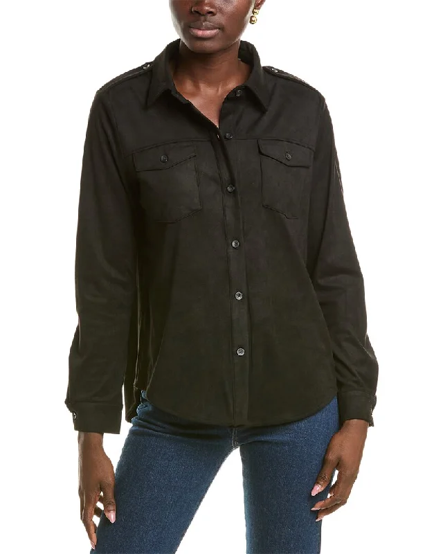 T Tahari Collared Button-Down Jacket