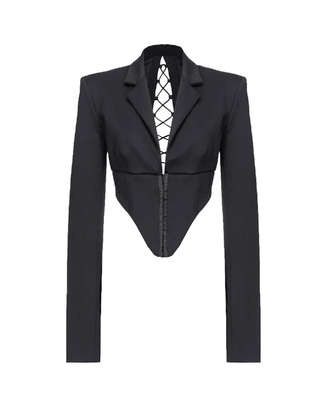 PINKO  LaceUp Corset Blazer Black