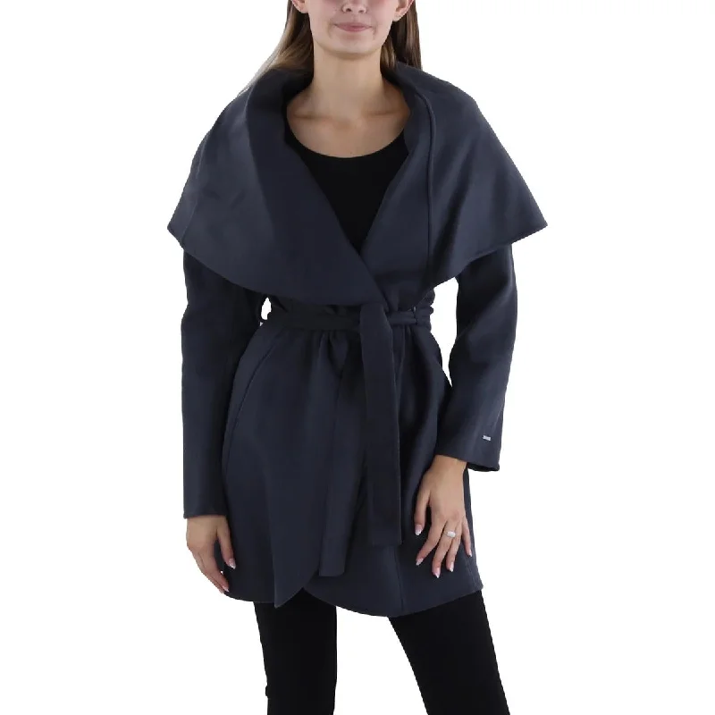 Womens Wool Blend Belted Wrap Coat