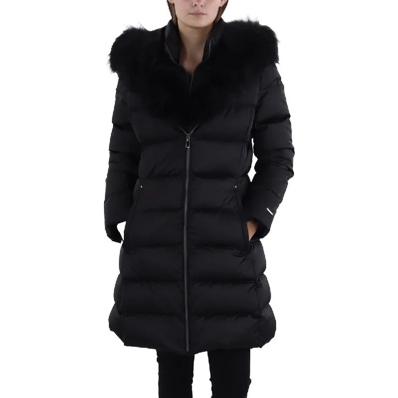 Womens Insulated Faux Fur Trim Puffer Jacket