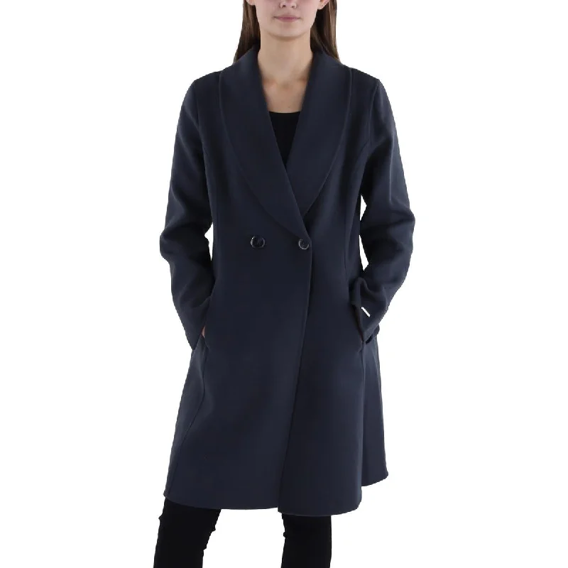 Womens Wool Blend Surplice Wrap Coat