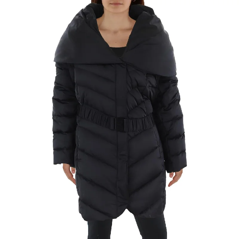 Plus Womens Insulated Shawl Collar Quilted Coat