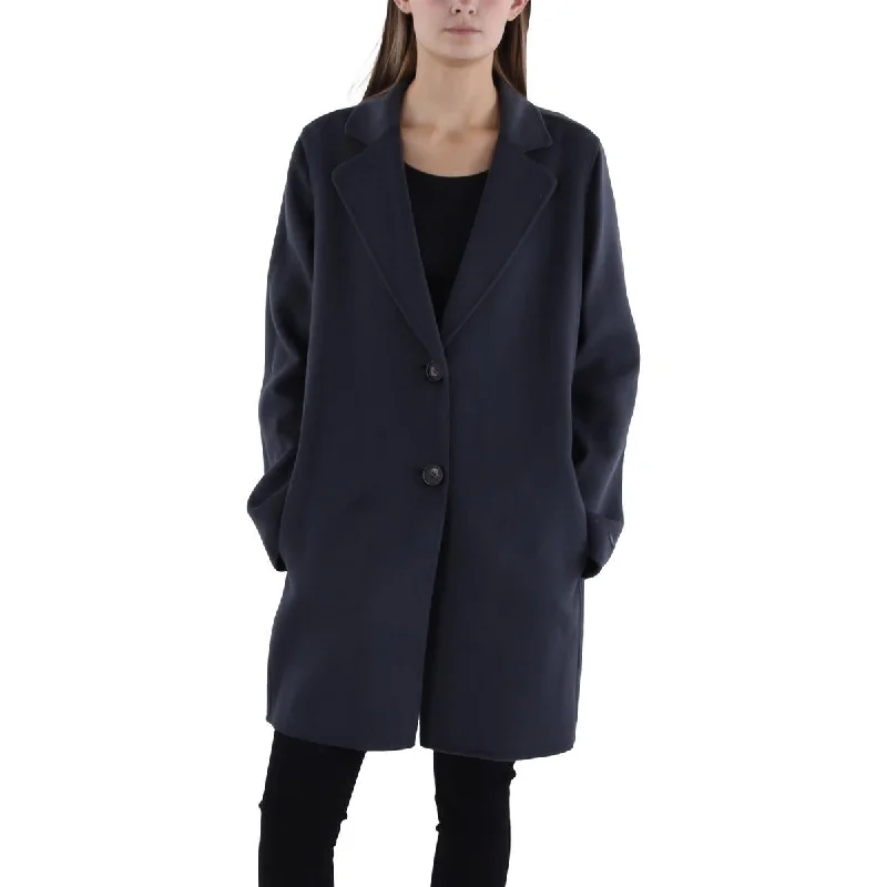 Womens Wool Blend Long Sleeve Pea Coat