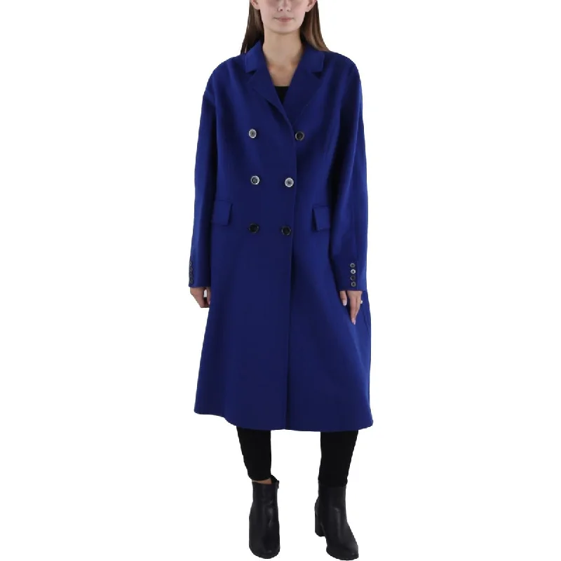 Womens Wool Blend Double Breasted Wool Coat