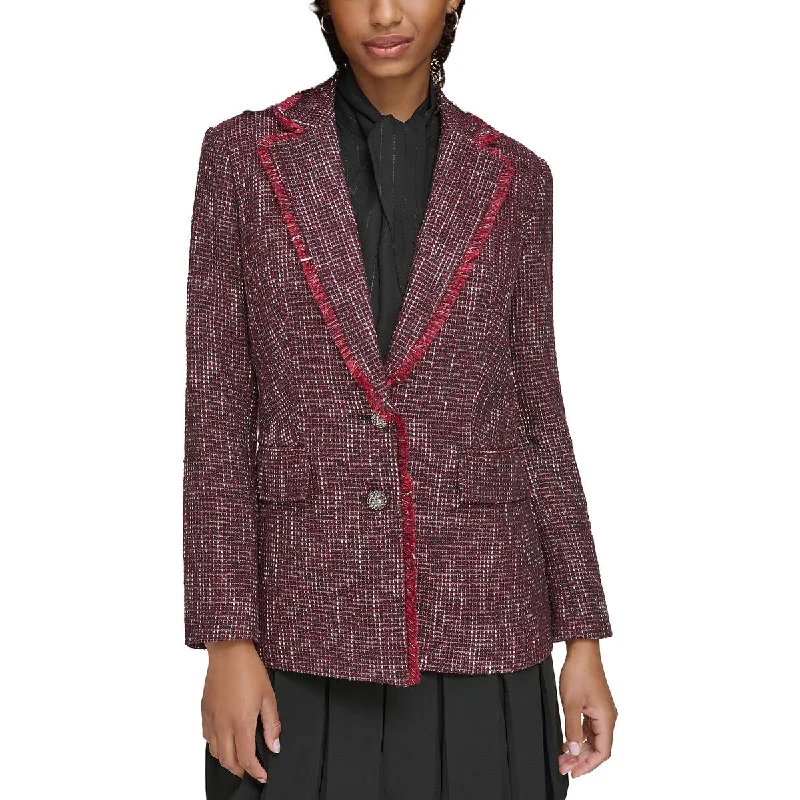 Womens Tweed Two-Button Blazer