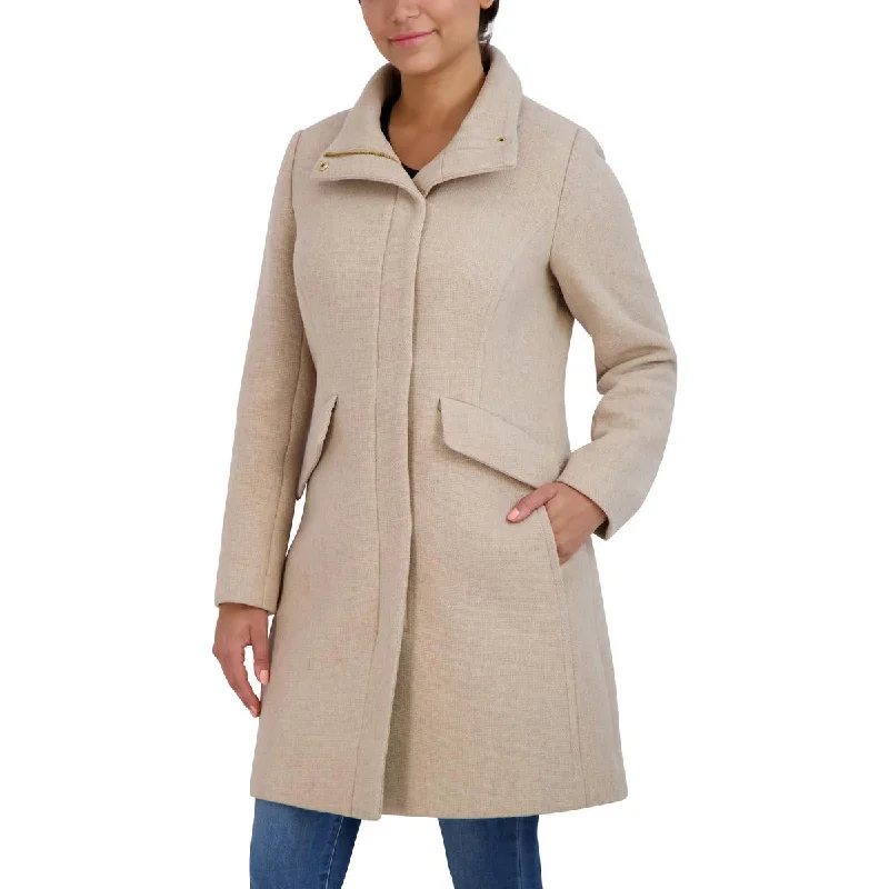 Womens Wool Blend Woven Wool Coat