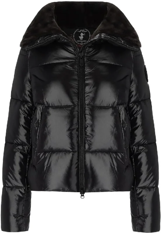 Save the Duck Women's Moma Puffer Jacket, Black, 1