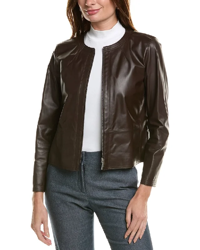 Lafayette 148 New York Griffith Leather Jacket