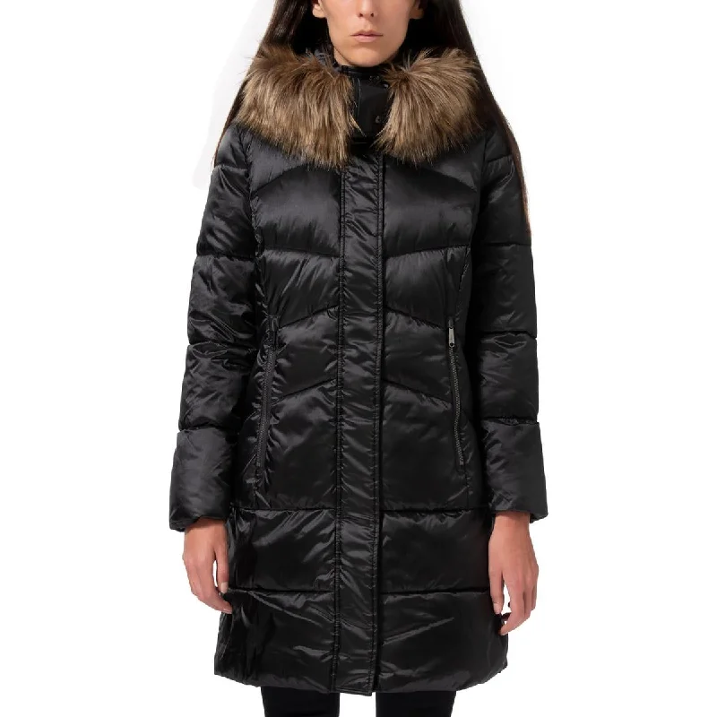 Womens Faux Fur Hooded Parka Coat