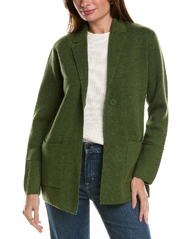 Forte Cashmere Double Knit Wool & Cashmere-Blend Blazer