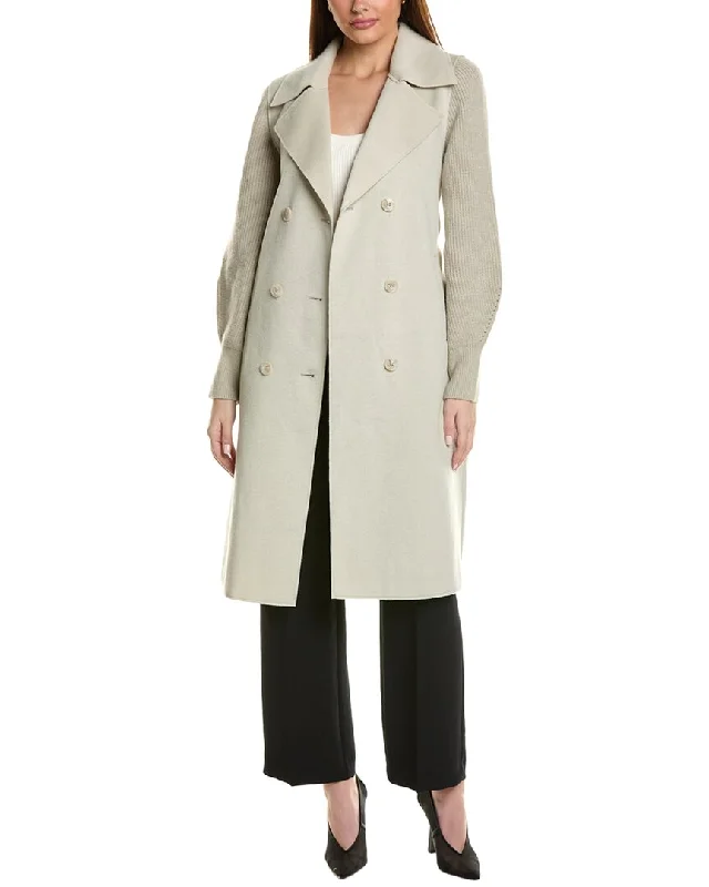 Ellen Tracy Mixed Media Double-Face Coat