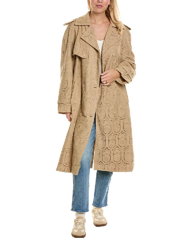 Farm Rio Eyelet Trench Coat