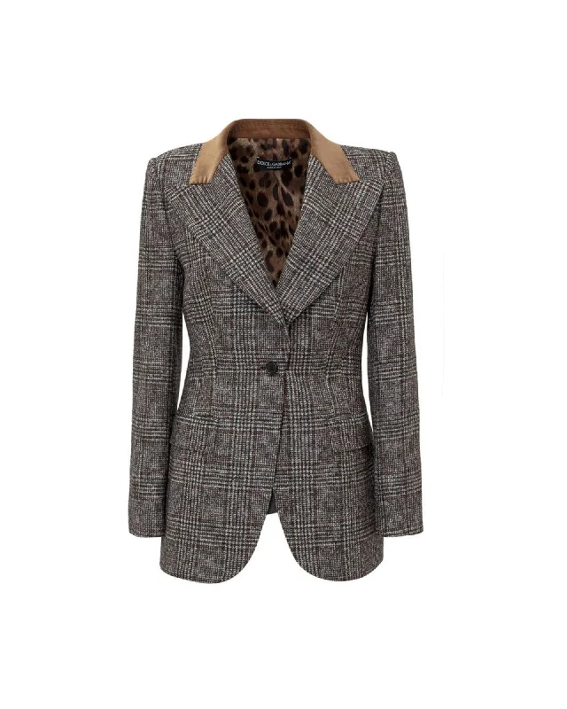 Dolce & Gabbana Wool Blazer Cut Jacket with Button Fastening and Flap Pockets