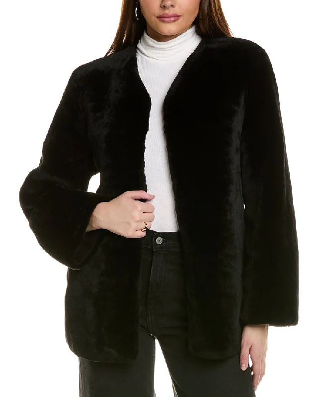 Gorski Collarless Shearling Jacket