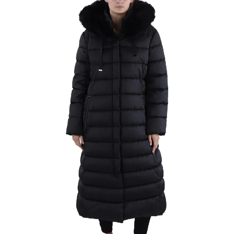 Womens Quilted Maxi Parka Coat