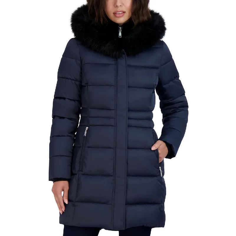 Dana Womens Faux Fur Hooded Puffer Jacket