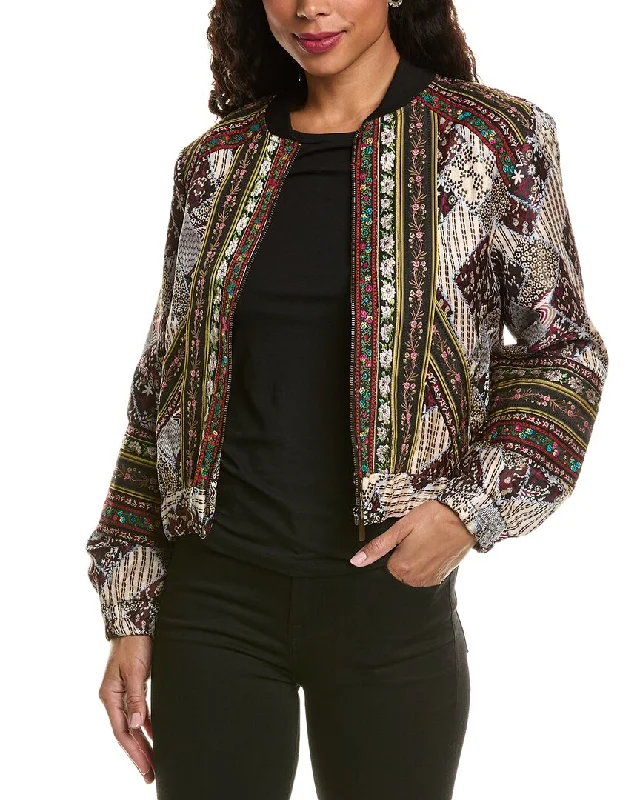 Allison Ribbon Trim Bomber Jacket