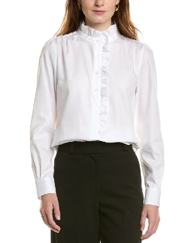 Anne Klein Ruffle Neck Top