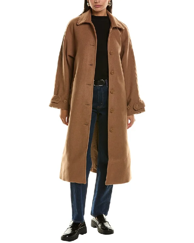 French Connection Fawn Felt Wool-Blend Coat