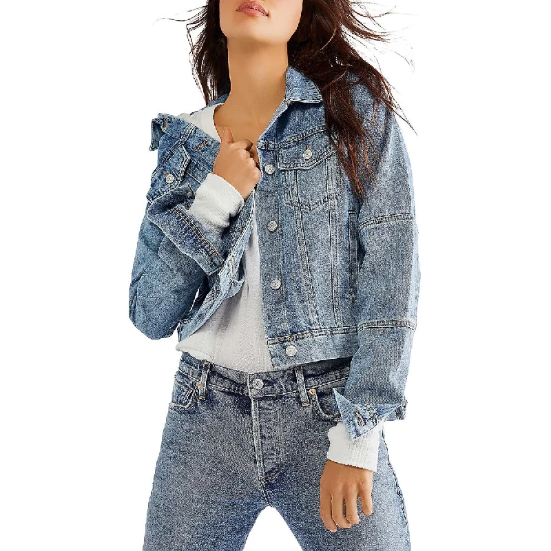 Womens Button Down Denim Denim Jacket