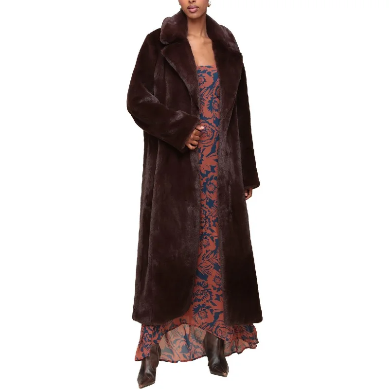 Womens Faux Fur Long Faux Fur Coat