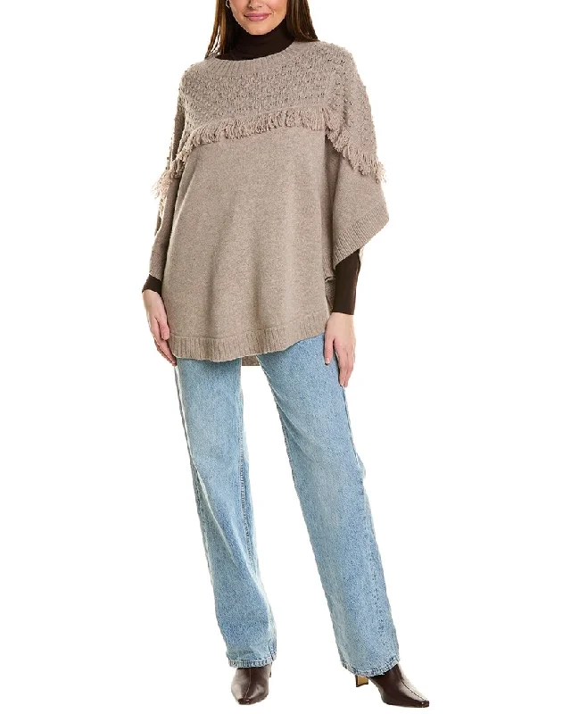 Hannah Rose Rosebud Stitch Wool Poncho