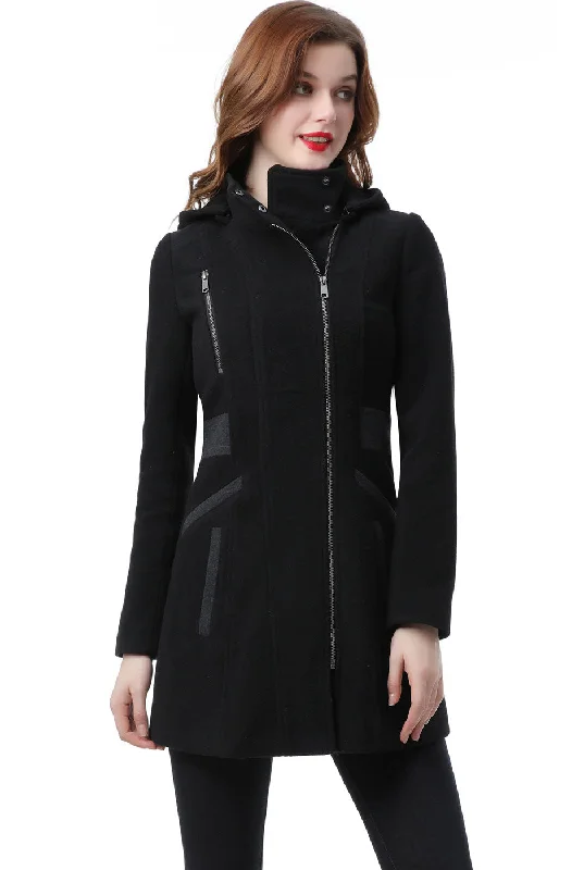 BGSD Women Carrie Wool Color Block Coat