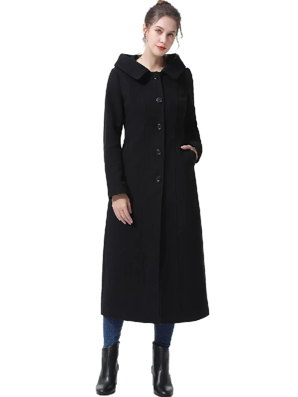 BGSD Women Kai Hooded Full Length Long Wool Coat