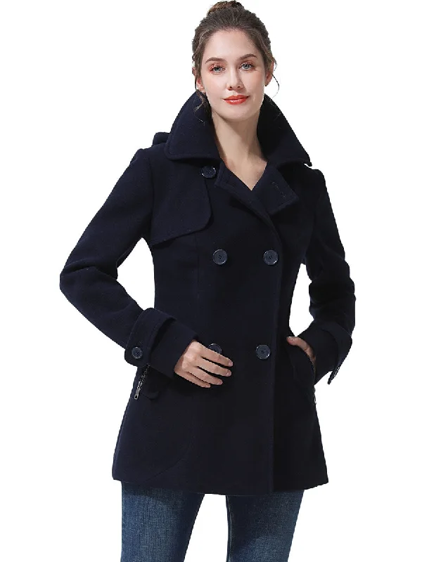 BGSD Women Luz Hooded Wool Pea Coat