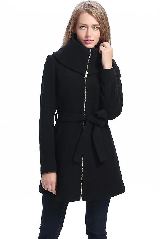 BGSD Women Robin Wool Fold Collar Coat